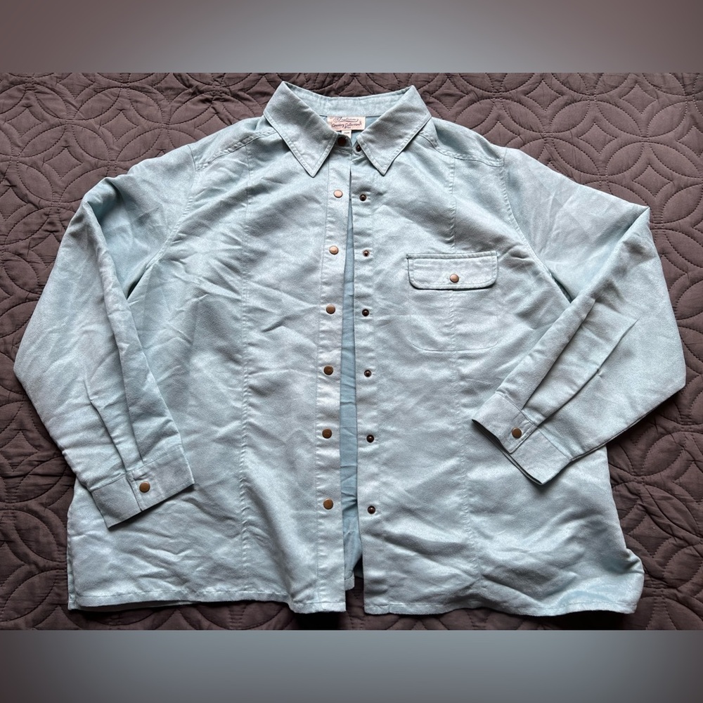 Light Blue Button-Up Shirt Jacket/Shacket 20W but good oversized